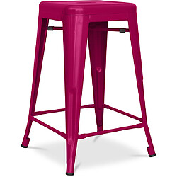 ICONIK INTERIOR Tabouret de bar - Design industriel - Acier mat - 60cm - Nouvelle édition - Stylix Fuchsia 