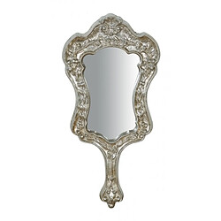 Biscottini Miroir A Main En Bois Finitions Argent F 