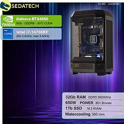 Sedatech PC Gamer Pro Tower • Intel i7-14700KF • RTX4060 • 32Go DDR5 • 1To SSD M.2 • sans OS