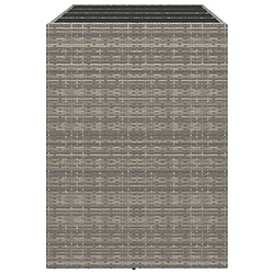 Avis vidaXL Table de bar et dessus en verre gris 145x80x110 cm poly rotin