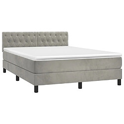 Avis Sommier à lattes LED,Cadre à lattes de lit avec matelas pour Adulte Gris clair 140x200 cm -MN61742