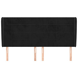 Avis Maison Chic Tête de lit scandinave avec oreilles,meuble de chambre Noir 203x23x118/128 cm Velours -MN59300