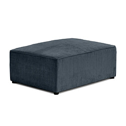 Bestmobilier Topaze - pouf - en velours côtelé plat Topaze - pouf - en velours côtelé plat - Bleu