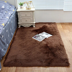 LUUCOZK Tapis moelleux en fausse fourrure Tapis à poils longs pour chambre à coucher Salon-Café-120x180cm rectangulaire