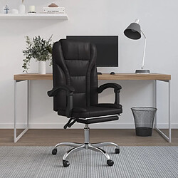 vidaXL Fauteuil inclinable de bureau Noir Similicuir