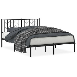 Maison Chic Cadre/structure de lit métal et tête de lit pour adulte - Lit Moderne Chambre noir 140x200 cm -MN65886