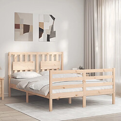 Maison Chic Cadre/structure de lit avec tête de lit pour adulte - Lit Moderne Chambre 140x200 cm bois massif -MN50772