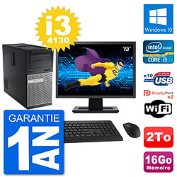 PC Tour Dell 9020 Ecran 19" Intel i3-4130 RAM 16Go Disque 2To Windows 10 Wifi · Occasion 