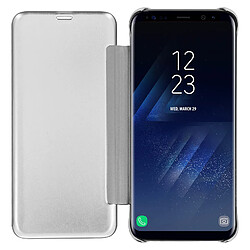 Avis Avizar Housse Clapet Translucide Samsung Galaxy S8 Plus - Design Effet Miroir - Argenté