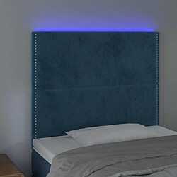 Avis Maison Chic Tête de lit moderne à LED lumineuse pour chambre - Décoration de lit Bleu foncé 80x5x118/128 cm Velours -MN57885