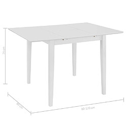 vidaXL Table à manger extensible Blanc (80-120)x80x74 cm MDF pas cher