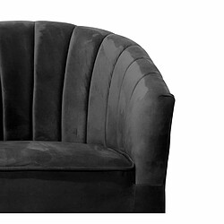 LEITMOTIV Fauteuil 1 place en polyester effet velours - Noir pas cher