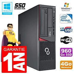 PC Fujitsu Esprimo E720 E85+ SFF G3220 RAM 4Go Disque 960 Go SSD Wifi W7 · Occasion 