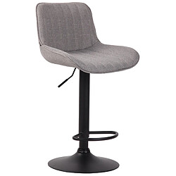 Decoshop26 Tabouret de bar en tissu gris pied métal noir siège rembourré et matelassé 10_0000426 