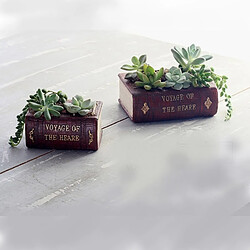 Acheter Wewoo Pot de fleur pour Succulent Cactus Herbes Plante Lit Case Box FlowerPot, Taille: 10.5 * 8 * 5 cm Retro Literature Book Pots Vintage Livre Jardinière