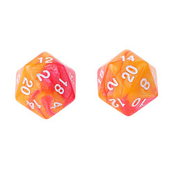 Avis 10pcs / set 20 faces d20 dés pour donjons jeu de jeu et dragons orange rouge