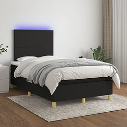 Sommier à lattes,Cadre à lattes de lit et matelas et LED pour Adulte Noir 120x200 cm Tissu -MN14082