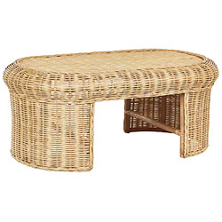 Beliani Table de jardin 96 x 60 cm Rotin Naturel LIVADEIA