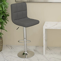 vidaXL Tabouret de bar Gris foncé Tissu 