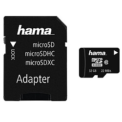 Hama Carte mémoire microSDHC 32GB Classe 10 + Adaptateur / Mobile