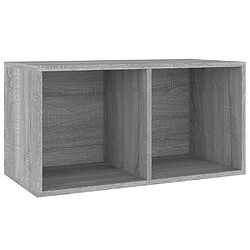 vidaXL Boîte de rangement à disques vinyle Sonoma gris 71x34x36 cm