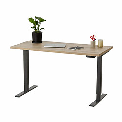 ELEVA Bureau assis debout effet bois naturel 120x70x3cm 