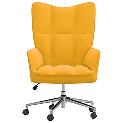 Maison Chic Chaise de relaxation | Fauteuil relax Jaune moutarde Velours -GKD58001