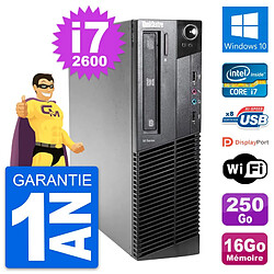 PC Lenovo ThinkCentre M81 SFF Core i7-2600 RAM 16Go Disque 250Go Windows 10 Wifi - Occasion