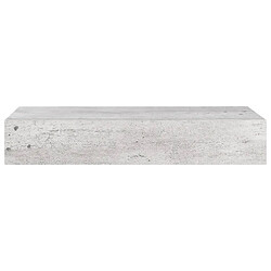 Avis vidaXL Étagère à tiroir murale Gris béton 60x23,5x10 cm MDF