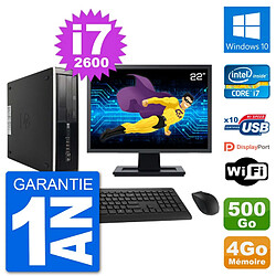 PC HP Compaq Pro 6300 SFF Ecran 22" i7-2600 RAM 4Go Disque 500Go Windows 10 Wifi · Occasion 