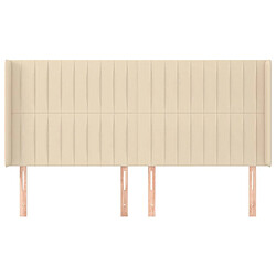 Avis Maison Chic Tête de lit scandinave avec oreilles,meuble de chambre Crème 183x16x118/128 cm Tissu -MN26690