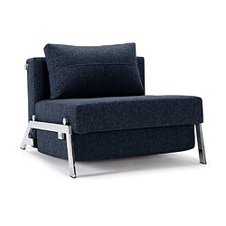 Inside 75 INNOVATION LIVING Fauteuil design SOFABED CUBED 02 CHROME Mixed Dance Blue convertible lit 200*90 cm 