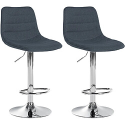 Non Lot de 2 tabourets de bar Lex tissu C 