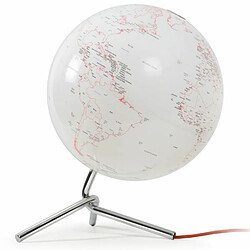 Atmosphere Globe terrestre lumineux Ø 30 cm - Blanc à motifs rouge et noir