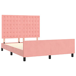 Avis vidaXL Cadre de lit sans matelas rose 140x190 cm velours