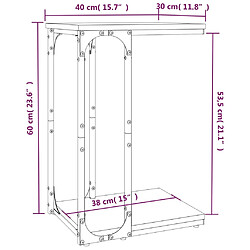 vidaXL Table d'appoint Chêne fumé 40x30x60 cm Bois d'ingénierie pas cher