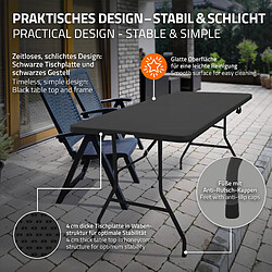 Avis ML-Design Table de Camping Pliante Noir, 180 x 74 x 74 cm, en Plastique HDPE , 6 Personnes, Intérieur/Extérieur, avec Poignée de Transport, Table de Buffet Table de Fête pour Jardin Terrasse Balcon