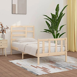 Maison Chic Lit Moderne Chambre - Cadre/structure de lit pour adulte Bois de pin solide 90x200 cm -MN14381