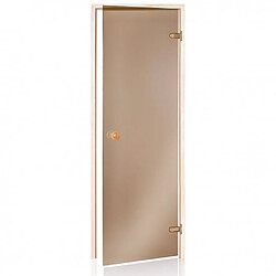 Desineo Porte de Sauna en Bronze 80 x 190 en verre trempé 8mm sécurite