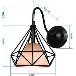 Acheter Stoex Rétro Appliques Murales Industrielle Cage Diamant Vintage Lampe Lustre Abat-jour Métal Luminaire Intérieure pour Salon Cuisine Couloir Chambre Café Bar, E27 Noir