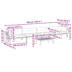 Acheter vidaXL Salon palette de jardin avec coussins 5pcs bois d'acacia massif