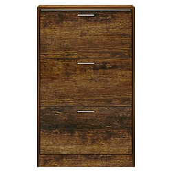 Avis vidaXL Armoire à chaussures Chêne fumé 63x24x103 cm Bois d'ingénierie