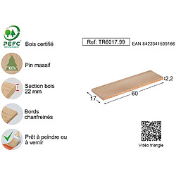 Avis Astigarraga Etagère tablette murale en pin brut (Lot de 2).