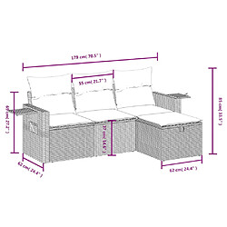 Avis vidaXL Salon de jardin avec coussins 4pcs mélange beige résine tressée