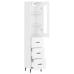 Acheter Maison Chic Buffet,Meuble de Rangement,commode pour salon,Cuisine Blanc brillant 34,5x34x180 cm Bois d'ingénierie -MN77840