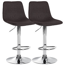 Non Lot de 2 tabourets de bar Divo tissu chrome