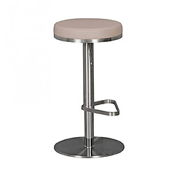 Avis Mes Tabouret de bar rond réglable en hauteur 38x38x57/82 cm en PU taupe