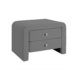 Meubler Design Table Chevet Design En Simili Cuir Eva - Gris