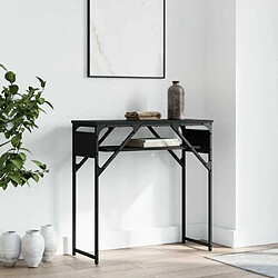 Maison Chic Table console | Meuble d'entrée | Table d'appoint avec étagère noir 75x30x75 cm bois d'ingénierie -GKD59447