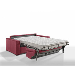 Inside 75 Canapé convertible EXPRESS PREMIUM 120 cm sommier lattes RENATONISI matelas BULTEX tweed rouge